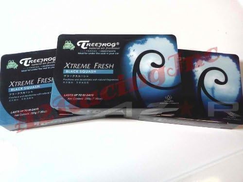 3 Treefrog Xtreme Fresh Black Squash Natural Japanese Air Freshener Deodorizer for Auto/Home/Office