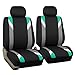 FH Group Front Set Cloth Car Seat Covers for Low Back Car Seats with Removable Headrest, Universal Fit, Airbag Compatible, Seat Cover for SUV, Sedan, Van, Mint