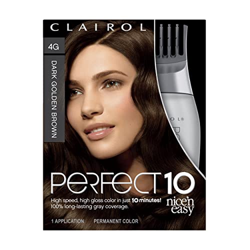 Clairol Nice'n Easy Perfect 10 Permanent Hair Dye, 4G Dark Golden Brown