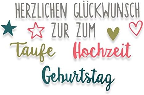 Sizzix Thinlits Die 8PK-Herzlichen Glückwunsch (Congratulations Set), Metal, Multi-Colour, 17.9 x 9.3 x 0.2 cm