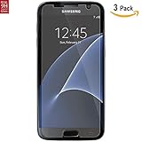 Galaxy S7 Screen Protector Tempered Glass [3 Pack], Aosmart Screen Protector for Samsung Galaxy S7 (Only Covers the Flat Area)