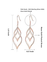 Desimtion - aretes chapados en oro con forma de onda, plata fina