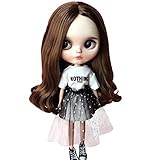 DoubleWood 12inch Dolls Clothes Accessories 1Set= Long Letter T-Shirt + Lace Dress 1/6 Fashion Doll Clothing Suit for Blythe Takara Azone Dress Up for 11.5 Inch Girl Doll