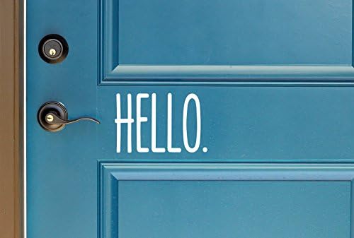 HELLO Vinyl Front Door Decal - Hello Vinyl Decal for the Home or Business, 7.75" W x 5" H