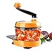 MIGECON Kitchen Manual Food Processor Meat Mincer Vegetable Chopper with Hand Crank and 3 Blades Orange Color