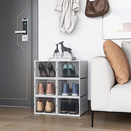 East Loft Extra Large Plastic Shoe Box Storage Organizer Stackable