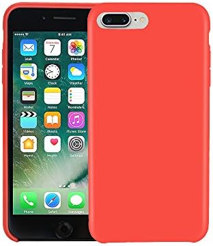 iPhone 8 Plus Silicone Case,iPhone 7 Plus Red Case,Silicone Gel Rubber Case with Soft Microfiber Cloth Lining Cushion Protective Case for iPhone 8 Plus,iPhone 7 Plus (red)