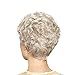 Silver-white Short Wigs for Women Fluffy Natural Wigs for Cosplay Middle-Aged and Old People