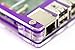 C4Labs Zebra Case - Raspberry Pi 3B+, 3, Pi 2 and B+ (Purple Grapeshot) with Heatsinks