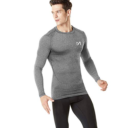 MEETYOO Men's Compression Shirt, Cool Dry Long Sleeve Underwear Top for