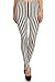 ED Women's Regular Vertical Striped Pattern Print Leggings - White Black