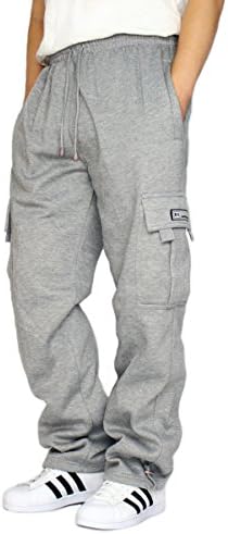Men's Fleece Cargo Sweatpants Heavyweight Size S-5XL