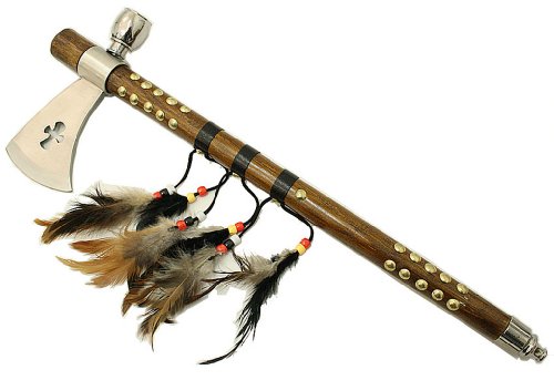 Lastworld 19" Cross Shape Indian Axe Feather Stainless Steel Blade