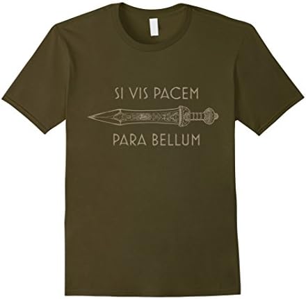Mens Roman Gladius, latin motto Si Vis Pacem Para Bellum Large Olive