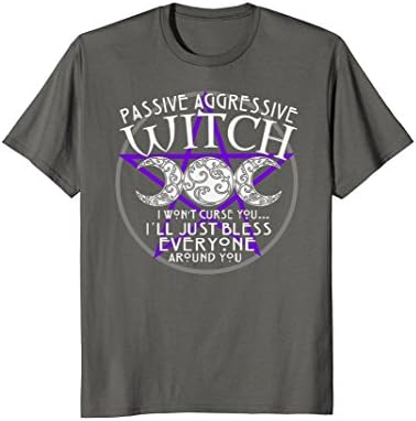 Mens Witch Wiccan Pagan Shirt Passive Aggressive Funny Witch Tee 2XL Asphalt