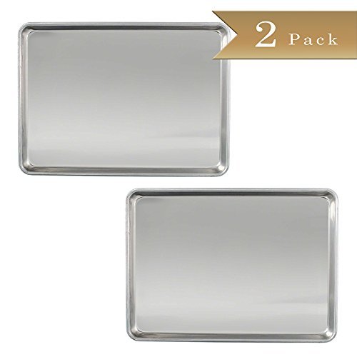 Set of 2 - TrueCraftware 18 Gauge Aluminium Commercial Baker's Half-Size Sheets / Baking Trays / Pan / 13 x 18