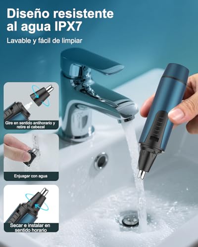 Nose & Ear Hair Clipper, 3 in 1 Professional Hair Trimmer - Nose, Ears, Eyebrows and Facial Hair Remover Painless Waterproof USB Rechargeable for Men and Women