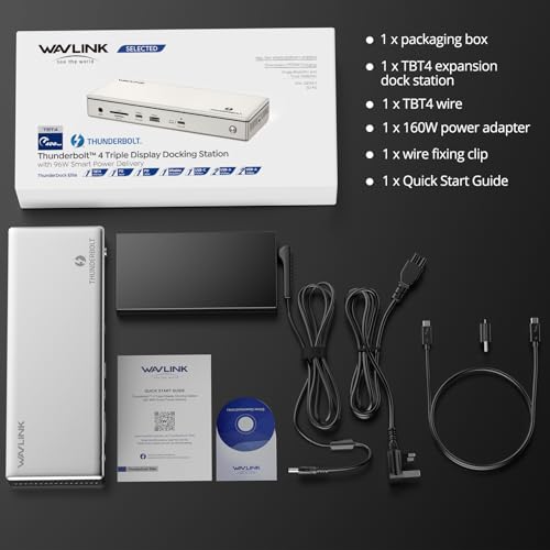 WAVLINK 13-in-1 Thunderbolt 4 Dock, 96W PD, 8K / Triple 4K, 2 TBT4 Ports, 2 HDMI Ports, 4 USB-A Ports, USB-C 10Gbps, Ethernet 2.5G, SD/TF Reader, Audio, Compatible with Mac and Windows