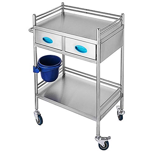 VEVOR Lab Serving Cart?Utility Cart with TwoStory?Rolling Cart with