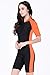 Cokar Short Sleeve Swimwear Swimsuit for Women one Piece with Bra Orange Black-Women Asian L = US M