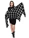 Women's Plaid Tartan Scarf Blanket Classic Winter Scarf Shawl Wrap Black and White Checked