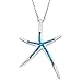 Sterling Silver, Gold Tone or Rose Tone Created Blue, White or Pink Opal Starfish 18