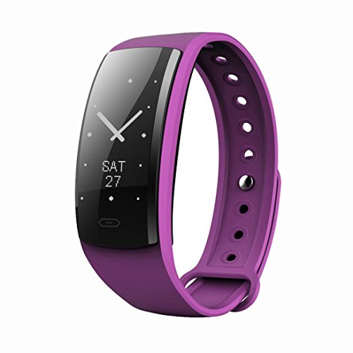 Smart Watch Heart Rate Blood Pressure Oxygen Fitness Tracker Bracelet BT4.0 by Sunfei (Purple)