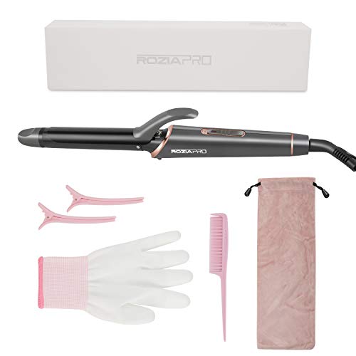 Curling Iron 1 Inch Hair Curling iron wand Ceramic Tourmaline Coating Curling Wand Instant Heat up to 470°F (Dual Voltage,Include Heat Resistant Glove) - Thumbnail 6