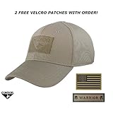 Condor Flex Tactical Cap (Tan, S/M) + 2 FREE Velcro Flag Patches