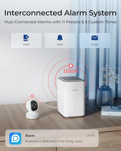 Reolink Home Hub Pro, Centralized Control for up to 24 Security Cameras, up to 16TB HDD Storage, AES-128 Encryption, 8K Streaming, Wi-Fi 6, and 120dB Siren. No Monthly Fees
