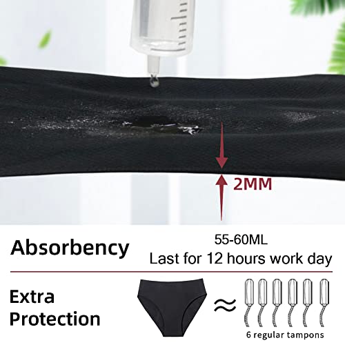 Women Period Underwear Heavy Flow High Waisted Menstrual Panties with 55ml High Absorbency