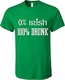 GunShowTees Men's 0% Irish 100% Drunk Funny St. Patrick's Day Shirt