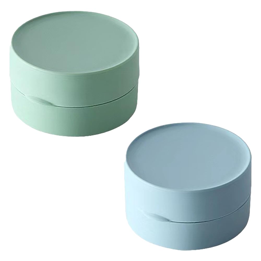 2 Packs Plastic Travel Soap Dish Holders with Lid - Leakproof & Portable Round Sealed Dishes for Bathroom Soap Bar Box