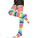 Angelina Neon Rainbow Thigh High socks, #6753A, One size