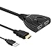 LANGREE 4K 1x2 HDMI Splitter, 1 Input to 2 Outputs HDMI Signal Distributor, Built-In HDMI Source Cable and USB Cable, Support Ultra HD 1080P 3D for Apple TV PS3 PS4 Xbox Blu-ray