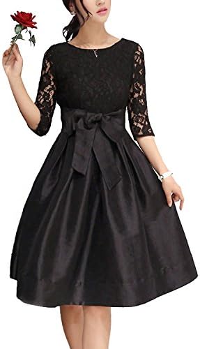 Ivan Johns tide Big size lace princess dress swing dress (m, black) BlackMedium