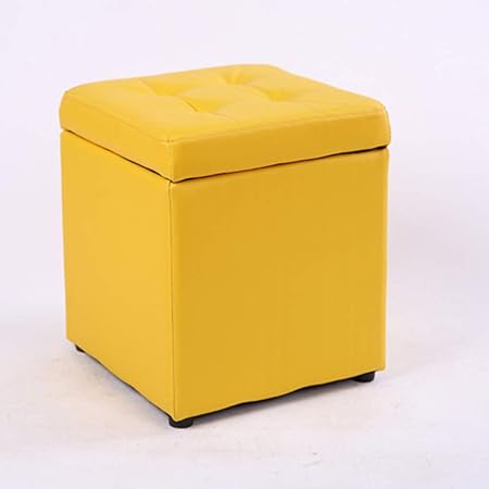 HM&DX PU Piel Otomana con Almacenamiento, Cuadrado Pequeño Impermeable