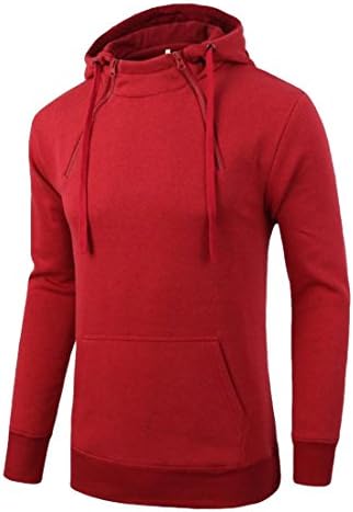 Sweetly Mens Bandage Hooded Pockets Basic Comf Biker Jacket Coat Red S