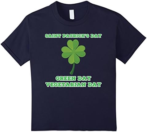 Kids Saint Patrick's Day Green Day Vegetarian Day T-Shirt 10 Navy