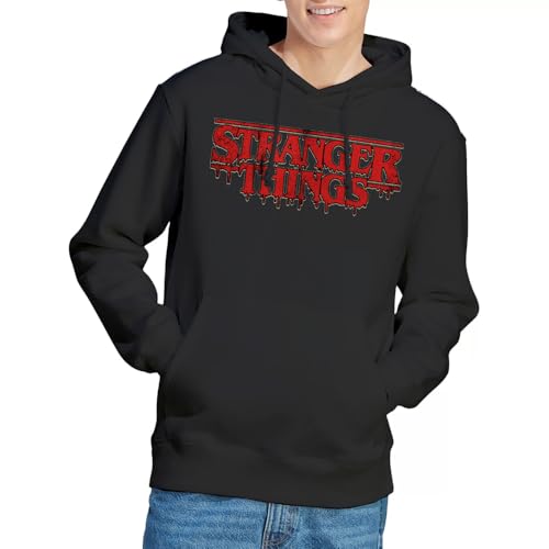 Stranger Things Stranger Things Retro Drippy Logo Unisex Hoodie, Black Hooded Sweatshirt Unisex Adult