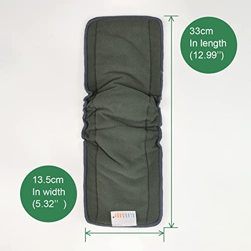 ALVABABY Reusable 5 Layers 12 Pack Inserts with Gussets for Baby Cloth Diaper and Cloth Diapers Covers 12FLN