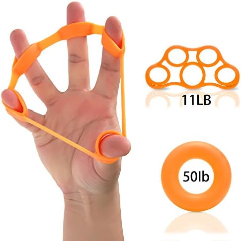 Wolf War Hand Grip Strengthener Rings Resistance Bands Forearm Wrist And Finger Exerciser For Finger Exercise, Progressive Hand Therapy, Strengthen Fingers, Helps Relieve Joint Pain-2 Pcs