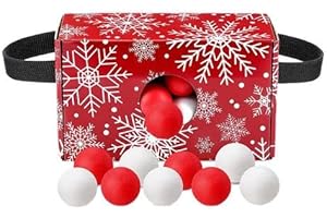 1 lot de boîtes de Noël et de boules de fête, jeu Twerk amusant avec 1 ceinture, 20 balles, boîtes à secouer pour Noël, extér