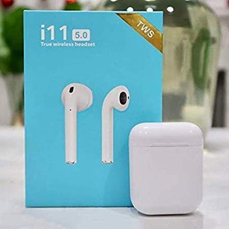 Lizzie i11 5.0 Wireless Earphone with Portable Charging Case Supporting All Smart Phones and Android Phones with Sensor