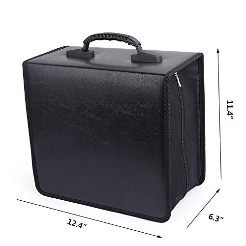 Siveit 400 Capacity CD/DVD Binder VCD Case Wallet Album Box CD Storage Organizer Zipper Carrying Bag Case