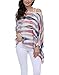 Nicetage Sheer Chiffon Blouses for Women Batwing Tops Bat Wing Boho Flowy Dressy Tops Dolman Sleeve Tie Dye Striped Shirt