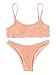 SOLY HUX Women's Two Piece Shirred Bikini Set Tangelo S