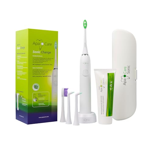 ApaCare Sonic Change Dental Care Set - Sonic Toothbrush with Replaceable Battery, Travel Case, Toothpaste & Interdental Brushes - Professional Oral Care for Home and Travel