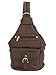 Womens Leather Convertible 7 Pocket Medium Size Tear Drop Sling Backpack Purse Shoulder Bag, Dark Brown