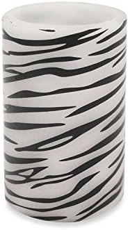 By BriteStar 6.75" Zebra Print Battery Operated Flameless LED Lighted Flickering Wax Pillar Candle with Remote